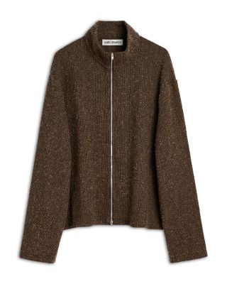 Shrunken Zip Front Sweater