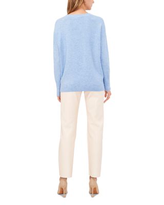 Drop Shoulder Henley Neck Sweater