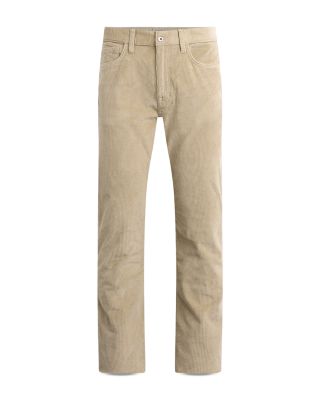 The Brixton Slim Straight Fit Corduroy Pants in Winter Sand Gray