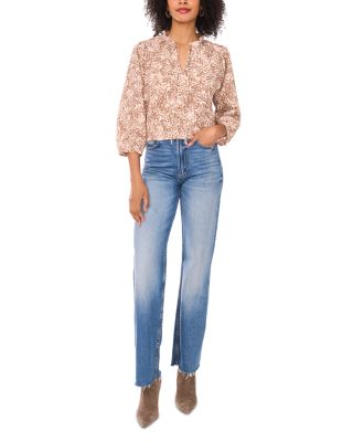 Split Neck Peasant Blouse