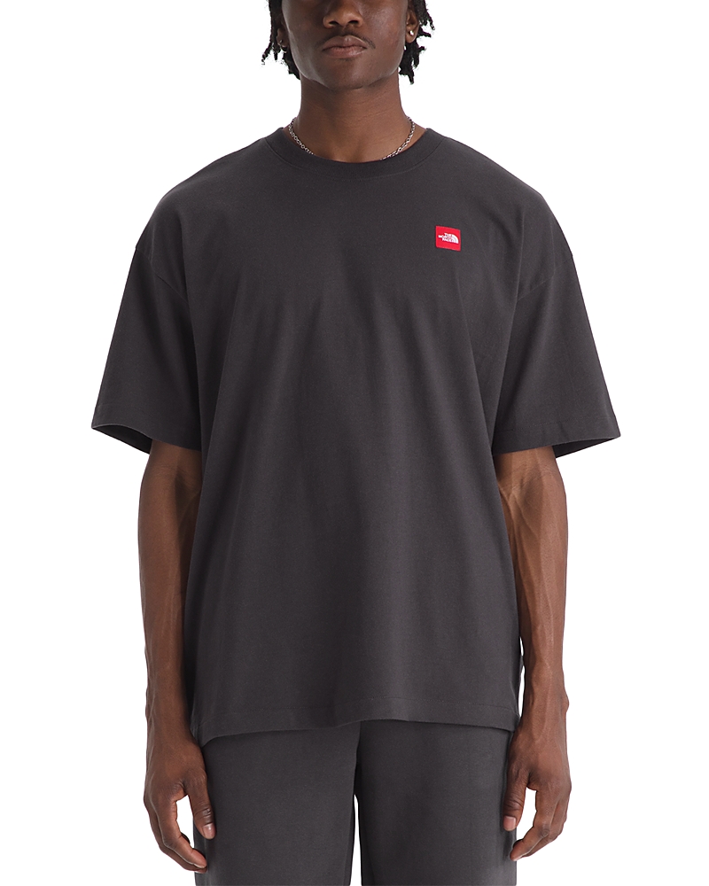 The North Face Mens Obsidian Redbox Logo-patch Cotton T-shirt Xl In Gray