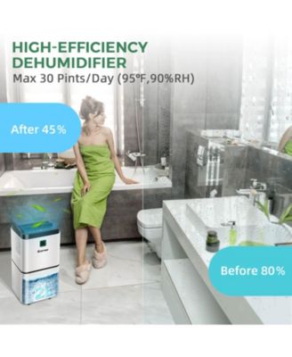  30 Pints 1500 Sq. Ft Dehumidifier For Medium To Large Room with Indicator