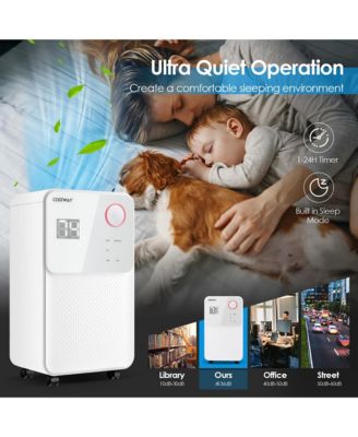  32 Pints 2000 Sq. Ft Dehumidifier for Home & Basements w/3-Color Digital Display