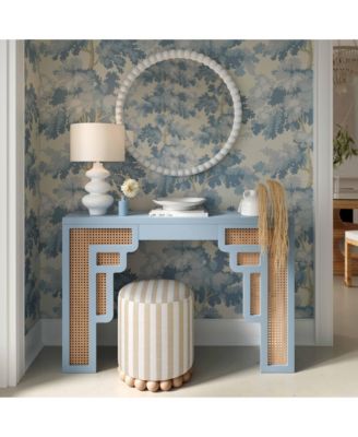 Dex Striped Linen Ottoman