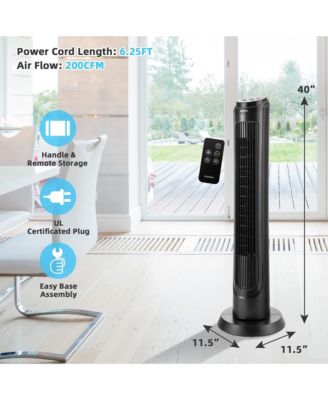 40''Tower Fan with Remote 75 Degree Oscillating Fan with 3 Wind Modes & 4 Wind Speeds