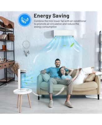 14'' Mini Oscillating Tower Fan Electric Desk Fan with 3 Speed & Timer