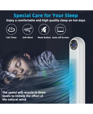 42'' Smart Display Panel 12H Timer Tower Fan with Remote