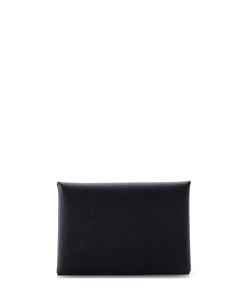 Pre-owned Pre-owned Hermes Hermes Calvi Duo Card Holder Epsom In Black