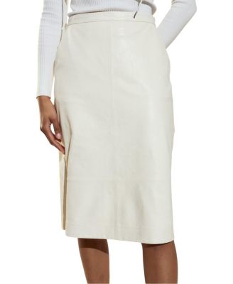 The London Leather Midi Skirt