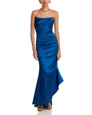 Long Ruched Taffeta Gown - Exclusive