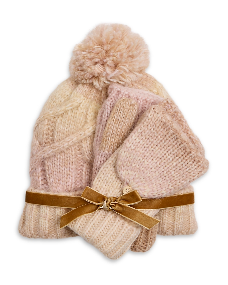 Free People Rainbow Run Hat & Gloves Set In Brown
