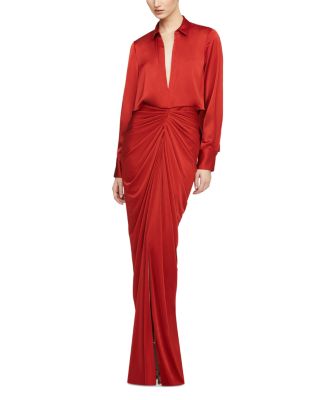 Katrine Jersey Satin Gown