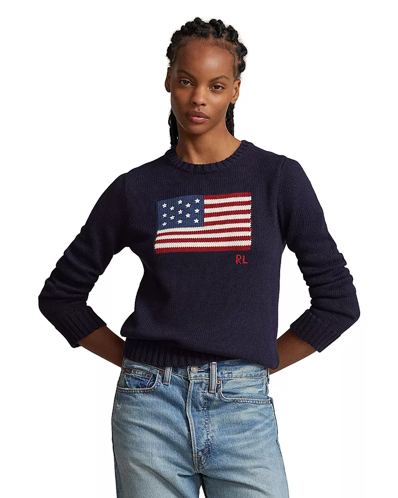 Polo Ralph Lauren American Flag Cotton Crewneck Sweater