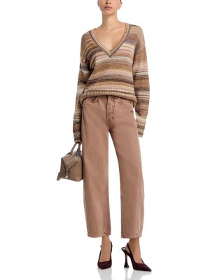 Diora Striped V Neck Sweater