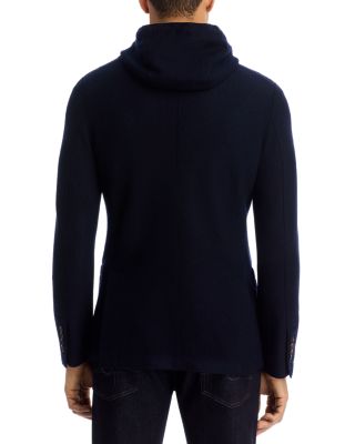 Boiled Wool Slim Fit Sport Coat with Removable Full Zip Hoodie