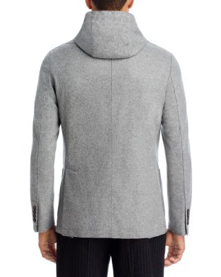 Flannel Slim Fit Sport Coat with Removable Full Zip Hoodie