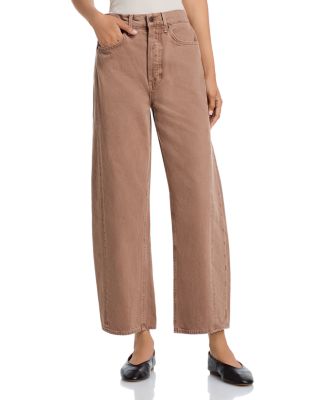 Ryder High Rise Barrel Jeans in Tan Sierra