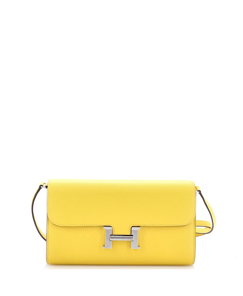 Pre-owned Pre-owned Hermes Hermes Constance To Go Wallet Epsom In Yellow