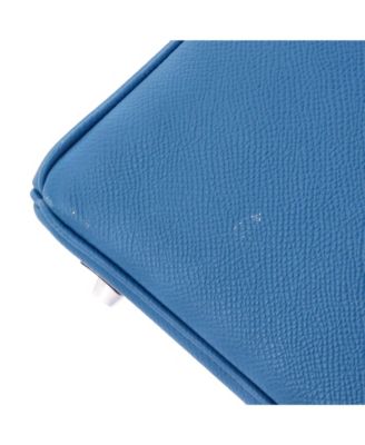 Birkin 25 Handbag Blue Epsom with Palladium Hardware