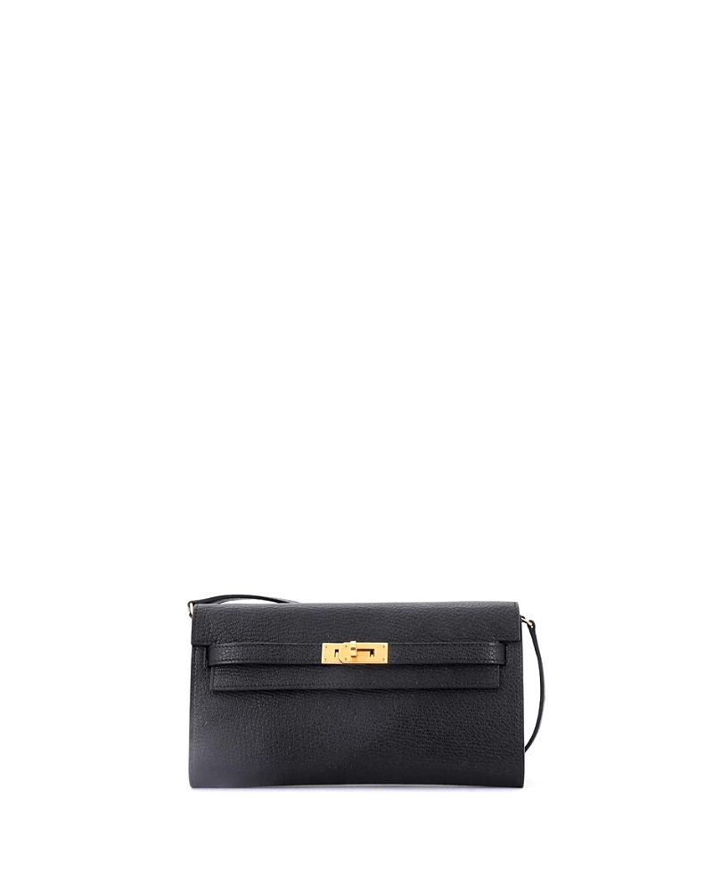 Pre-owned Pre-owned Hermes Hermes Kelly To Go Wallet Chevre Mysore In Black