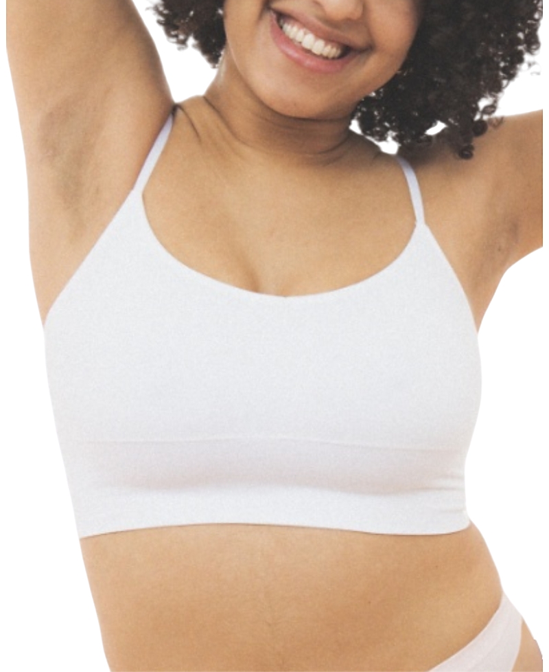 Brabar Soft Convertible Crop Top Halter Bralette In White