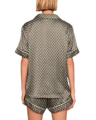 Inez Printed Washable Silk Short Pajama Set