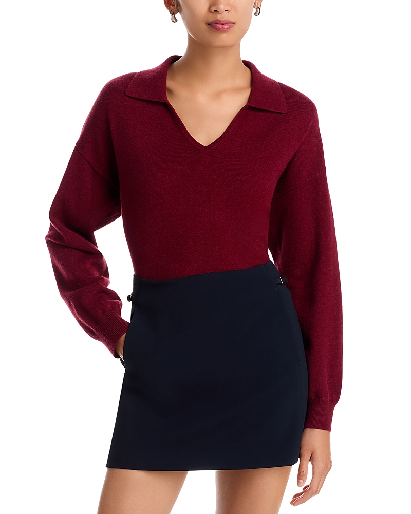 French Connection Sloane Collared Sweater In Red