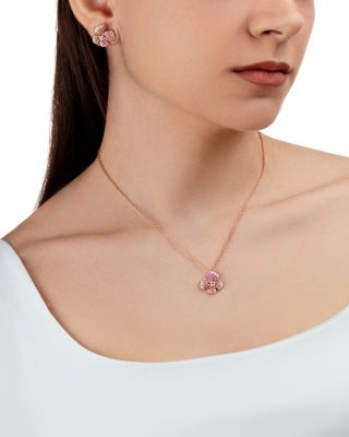 18K Rose Gold Ischia Pendant Necklace with Diamonds & Pink Sapphires