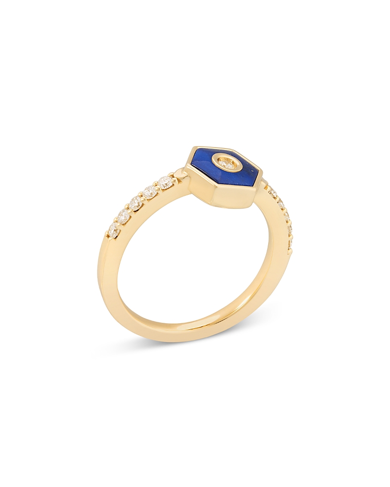 Miseno Jewelry Diamond & Lapis Baia Stackable Ring in 18K Yellow Gold