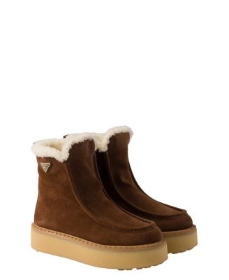 Women's Suede and Shearling Booties