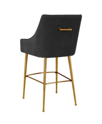 Beatrix Pleated Velvet Counter Stool