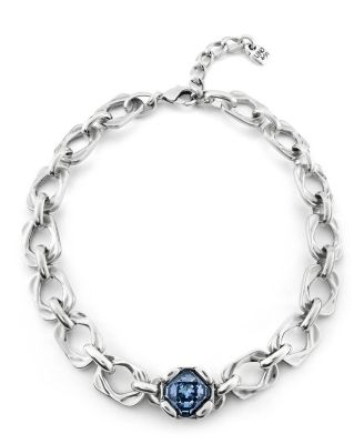  Wide Link Blue Crystal Necklace