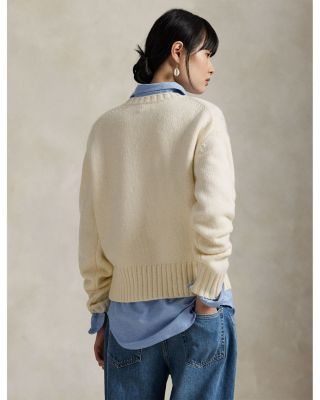 P Logo Wool Blend Crewneck Sweater