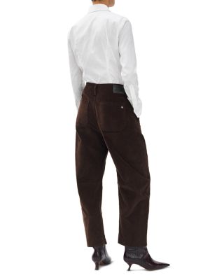 Charlie High Rise Ankle Barrel Jeans in Dark Brown