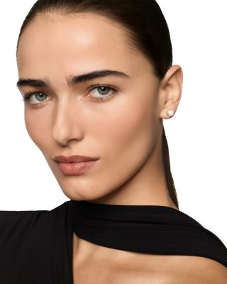 Cultured Freshwater Pearl Classics Stud Earrings in 18K Yellow Gold and Diamonds, 6.6mm