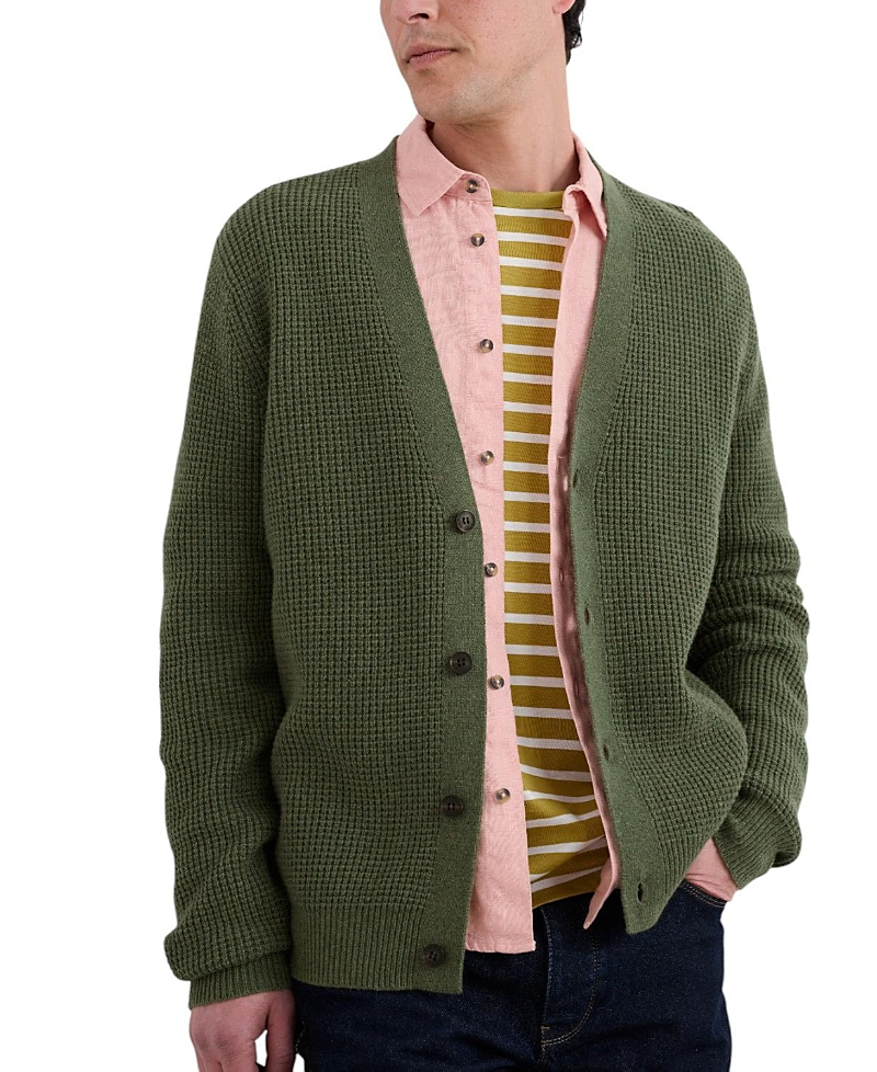 Seasalt Cornwall Scotts Quary Lambswool Blend Cardigan In Green