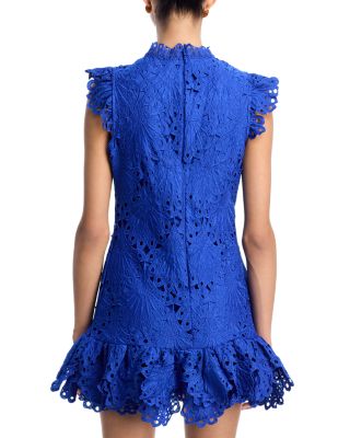 Mock Neck Lace Shift Dress - Exclusive