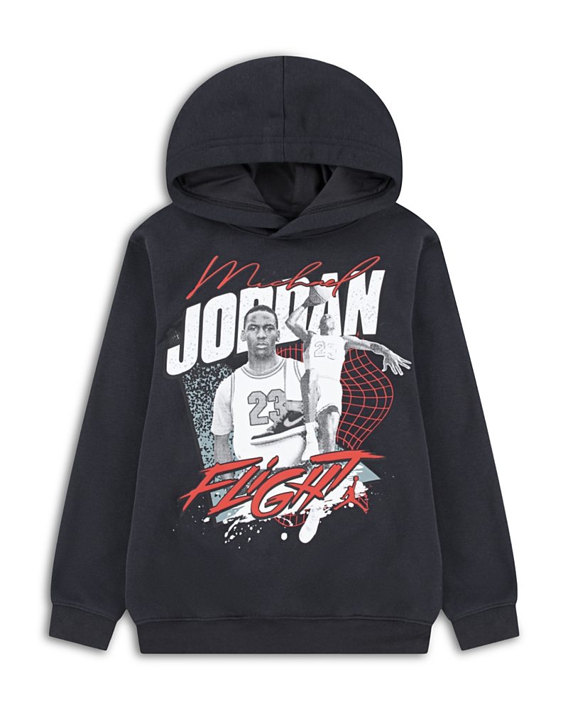 Jordan Boys' Jdb Mj Double Flight Graphic Fleece Pullover Hoodie - Big Kid In Black