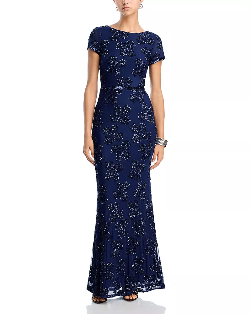 Aqua Sequined Gown - Exclusive
