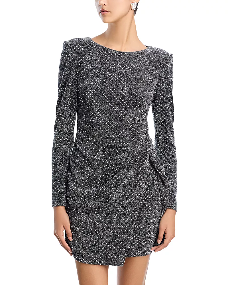 Aqua Studded Knit Mini Dress - Exclusive