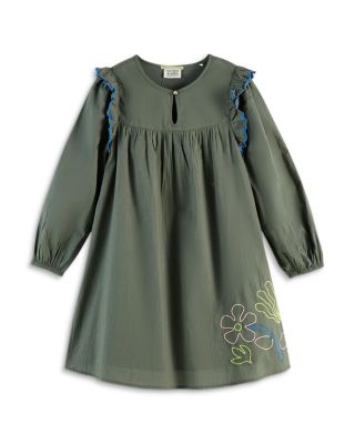 Girls' Seersucker Embroidered Dress  - Little Kid, Big Kid