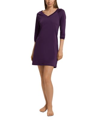 Pure Essence Raglan Three-Quarter Sleeve Cotton Short Gown