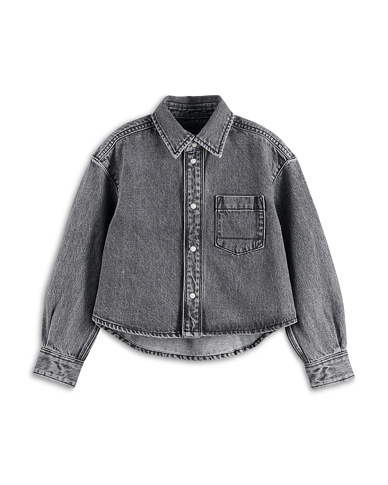 Scotch & Soda Girls' Washed Black Denim Overshirt - Little Kid, Big Kid In Blue