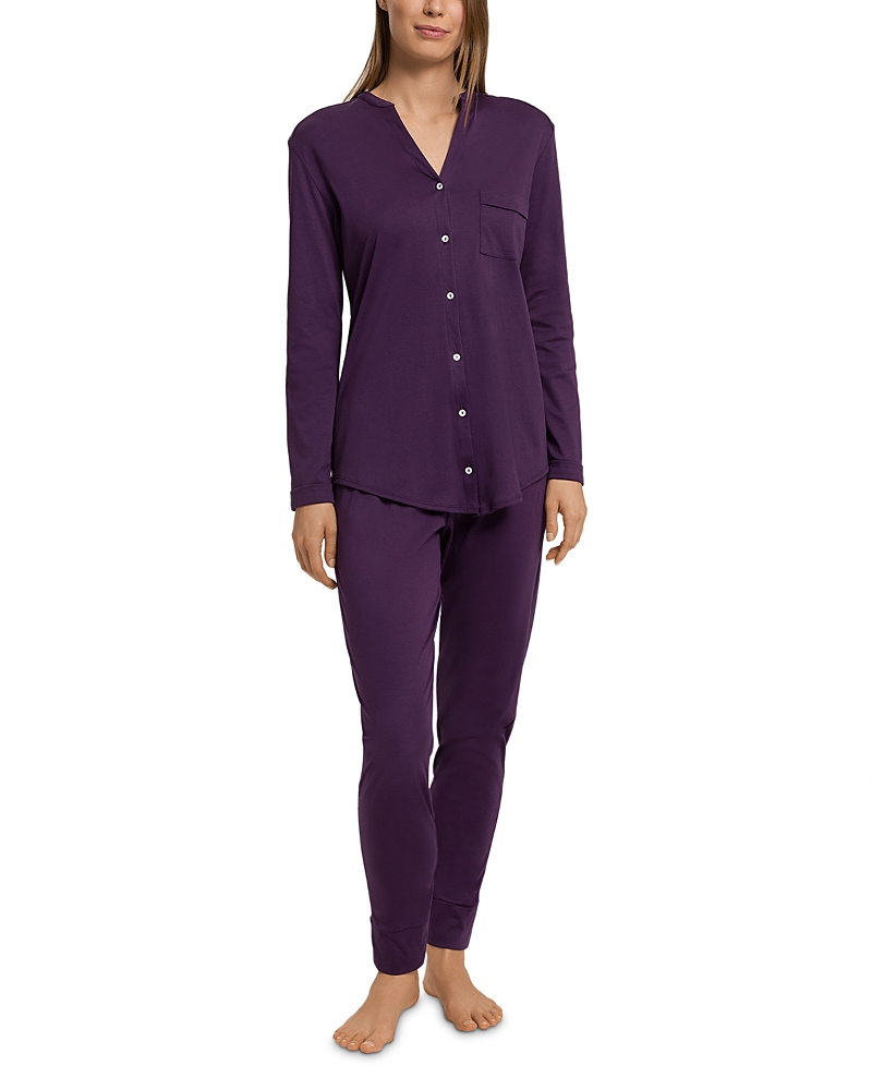 Hanro Pure Essence Pajama Set In Purple