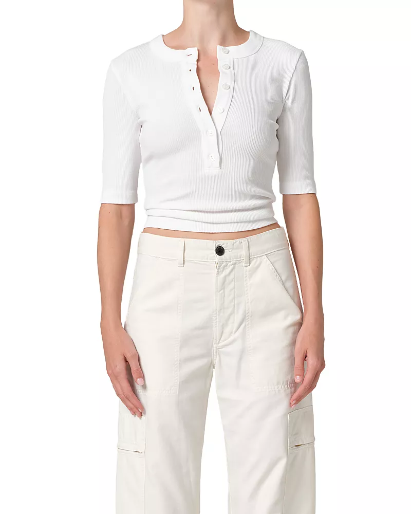 Citizens of Humanity Nali Short Sleeve Henley Top
