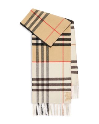 Contrast Check Cashmere Scarf