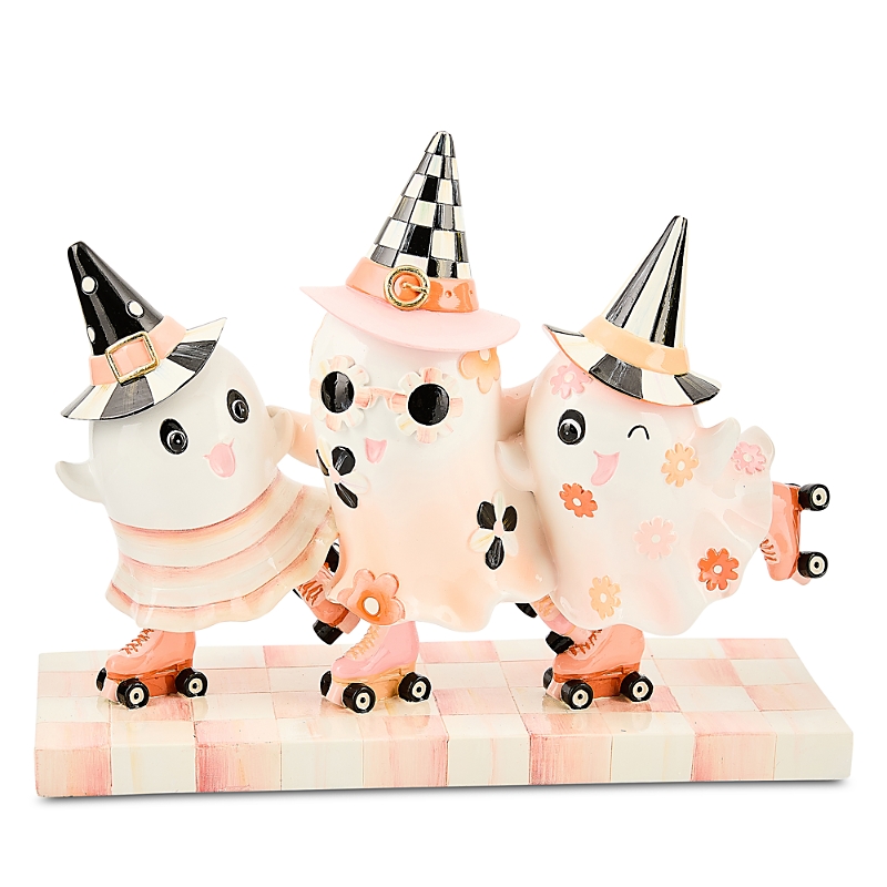 Mackenzie-childs Mackenzie Childs Hocus Pocus Ghost Trio Figurine In Pink