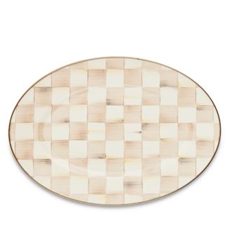 MacKenzie-Childs Mocha Check Small Oval Platter | Bloomingdale's Home Dining & Entertaining Serveware Platters