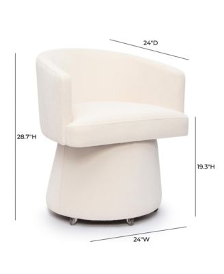 Kristen Upcycled Chenille Rolling Desk Chair