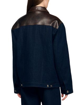 Raphael Denim Leather Trim Jacket